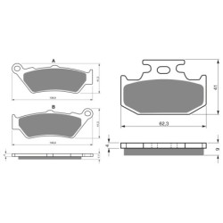 2 Kit plaquettes frein Yamaha DT 125 X  Avant et Arrière Nc -  - Raven 103-253