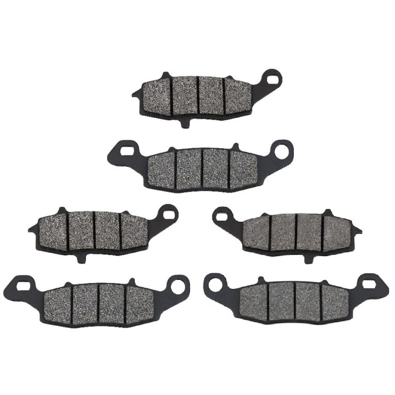 2 Kit plaquettes frein Kawasaki Vulcan 1500 Classic Tourer  Av G, Av D et Ar 104-124X2 - EBC FA702 et FA701 - Raven 104-001