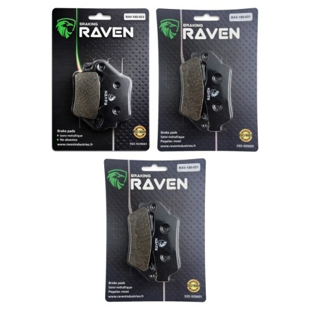 3 Kit plaquettes frein Yamaha XTZ 660 Tenere  Av G, Av D et Ar 023-031X2 -  - Raven 104-011