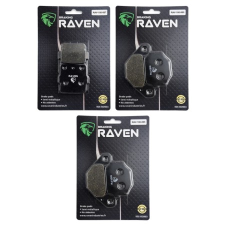 2 Kit plaquettes frein Kawasaki KEF 300 Lakota  Av G, Av D et Ar 007-005X2 -  - Raven 104-032