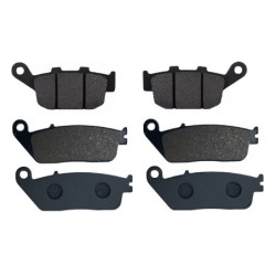3 Kit plaquettes frein Triumph Bonneville 1200 Bobber Av G, Av D et Ar 020-022X2 - EBC FA140 et FA142 - Raven 104-040
