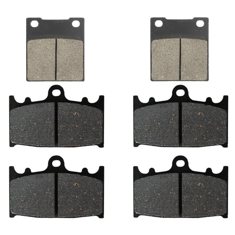 3 Kit plaquettes frein Kawasaki Ninja ZX-11 1100  Av G, Av D et Ar 016-032X2 - EBC FA63 et FA158 - Raven 104-044