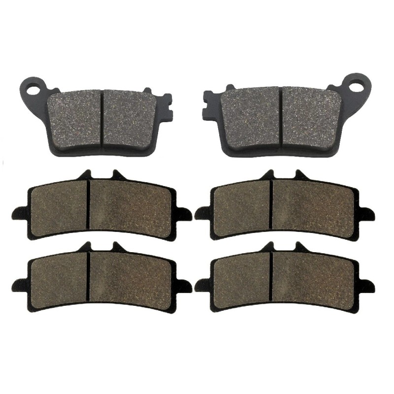 3 Kit plaquettes frein Kawasaki Ninja ZX-10RR 1000  Av G, Av D et Ar 242-258X2 - EBC FA436 et FA447HH - Raven 104-076