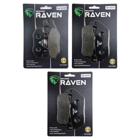 3 Kit plaquettes frein Triumph Tiger 855 i Av G, Av D et Ar 088-014X2 -  - Raven 104-096