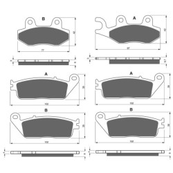2 Kit plaquettes frein Triumph Thruxton 1200  Av G, Av D et Ar 247-022X2 -  - Raven 104-098