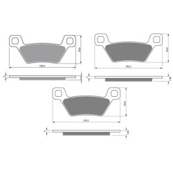 3 Kit plaquettes frein Kymco MXU 550 i 4x4 LOF Av G, Av D et Ar 314-316X2 - EBC FA600/2 et FA600TT - Raven 104-117