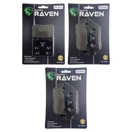 3 Kit plaquettes frein Suzuki RF 600  Av G, Av D et Ar 016-022X2 - EBC FA63 et FA142 - Raven 104-145