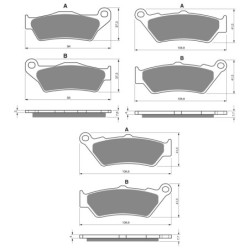 3 Kit plaquettes frein Moto-guzzi Bellagio 940  Av G, Av D et Ar 031-106X2 - EBC FA181 et FA209 - Raven 104-169