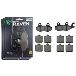 3 Kit plaquettes frein Triumph Bonneville 1200 Speed Twin Av G, Av D et Ar 088-304X2 - EBC FA215/2 et FA604/4HH - Raven 104-189