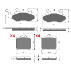 3 Kit plaquettes frein Triumph Speed Triple 1050  Av G, Av D et Ar 247-304X2 -  - Raven 104-108