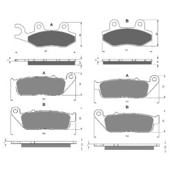 2 Kit plaquettes frein Triumph Speedmaster 865  Av G, Av D et Ar 247-014X2 -  - Raven 104-097