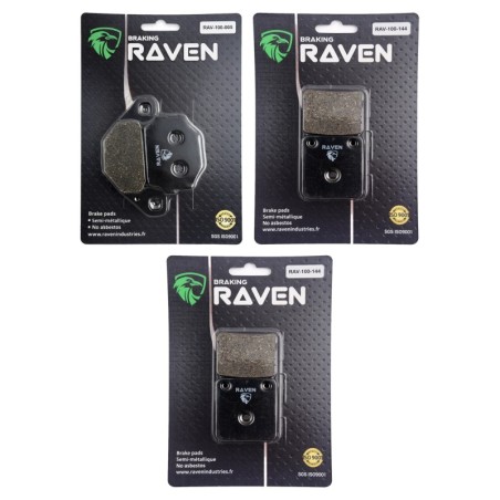 3 Kit plaquettes frein Suzuki LT-A 500 KingQuad  Av G, Av D et Ar 005-144X2 - EBC FA67 et FA54 - Raven 104-125