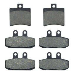 3 Kit plaquettes frein Aprilia Sportcity 300 Cube Av G, Av D et Ar 150-010X2 - EBC FA298 et FA113 - Raven 104-132