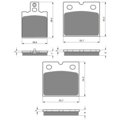 3 Kit plaquettes frein Moto-guzzi Strada 1000 V Av G, Av D et Ar 038-081X2 - EBC FA47 et FA18 - Raven 104-173