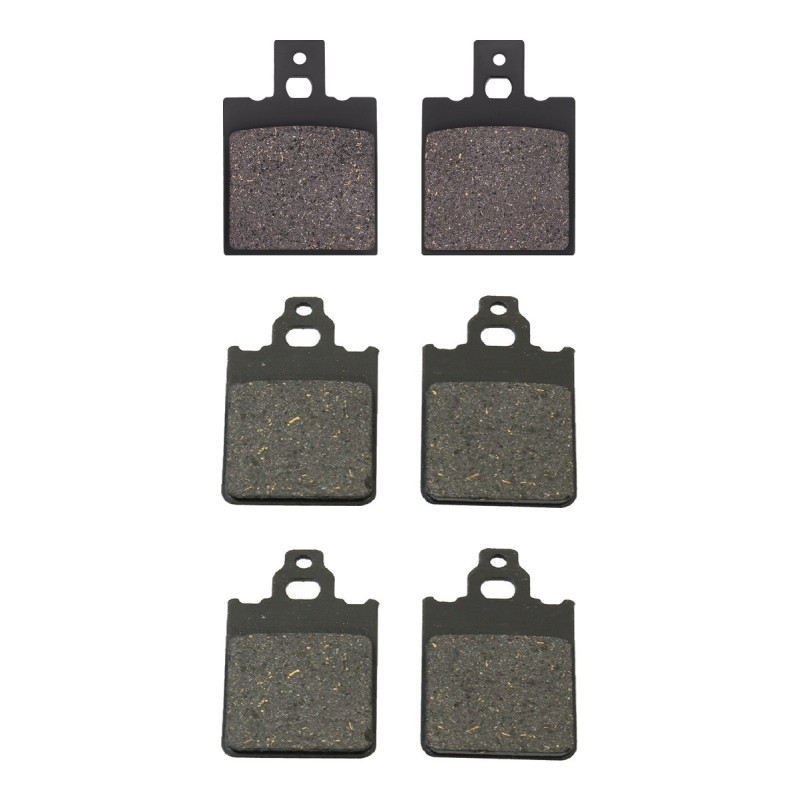 3 Kit plaquettes frein Gilera NGR 250  Av G, Av D et Ar 038-096X2 - EBC FA47 et FA60 - Raven 104-174