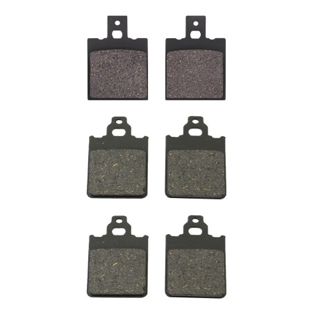 3 Kit plaquettes frein Gilera NGR 250  Av G, Av D et Ar 038-096X2 - EBC FA47 et FA60 - Raven 104-174