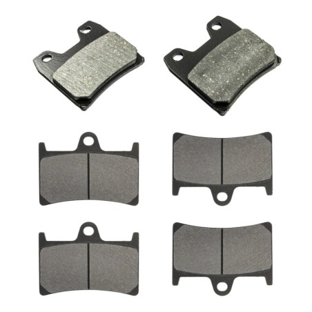 3 Kit plaquettes frein Yamaha Fazer 1000  Av G, Av D et Ar 222-070X2 - EBC FA348 et FA168/252 - Raven 104-184