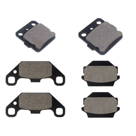 3 Kit plaquettes frein Suzuki LT-S 230 QuadSport  Av G, Av D et Ar 077-091X2 - EBC FA84/3 et FA128 - Raven 104-188