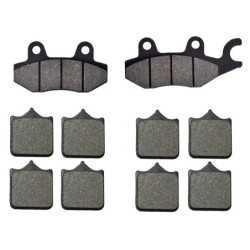 3 Kit plaquettes frein Triumph Bonneville 1200 Speed Twin Av G, Av D et Ar 088-304X2 - EBC FA215/2 et FA604/4HH - Raven 104-189