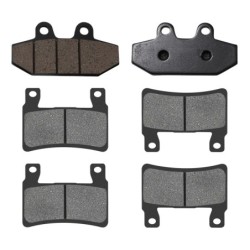 3 Kit plaquettes frein Harley-davidson Softail Low Rider FXLR Av G, Av D et Ar 395-279X2 - EBC FA747 et FA296HH - Raven 104-228