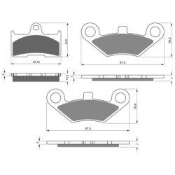 3 Kit plaquettes frein Cf-moto C-Force 800 CF 2 Av G, Av D et Ar 281-284X2 - EBC FA344 et FA453 - Raven 104-229