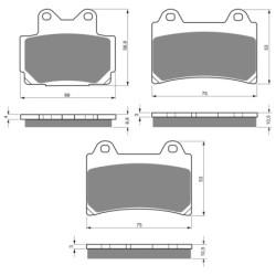 3 Kit plaquettes frein Yamaha FZR 400  Av G, Av D et Ar Nc -  - Raven 104-237