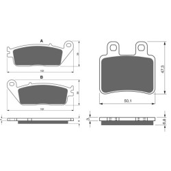 2 Kit plaquettes frein Peugeot Satelis 600  Avant et Arrière 022-211 - EBC FA702 et FA701 - Raven 103-109