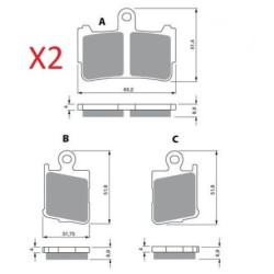 2 Kit plaquettes frein Honda VFR 1200 F  Av Ga et Dr 298X2 - EBC FA499/4HH - Raven 101-298