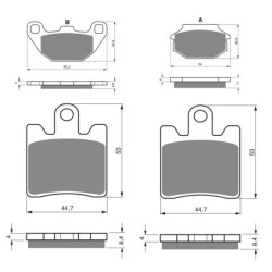 3 Kit plaquettes frein Sym GT 500  Av Ga, Dr et Ar 183-147X2 -  - Raven 104-265