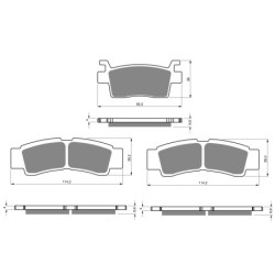 3 Kit plaquettes frein Kawasaki Teryx4 KRX 1000  Av Ga, Dr et Ar 411-412X2 -  - Raven 104-081