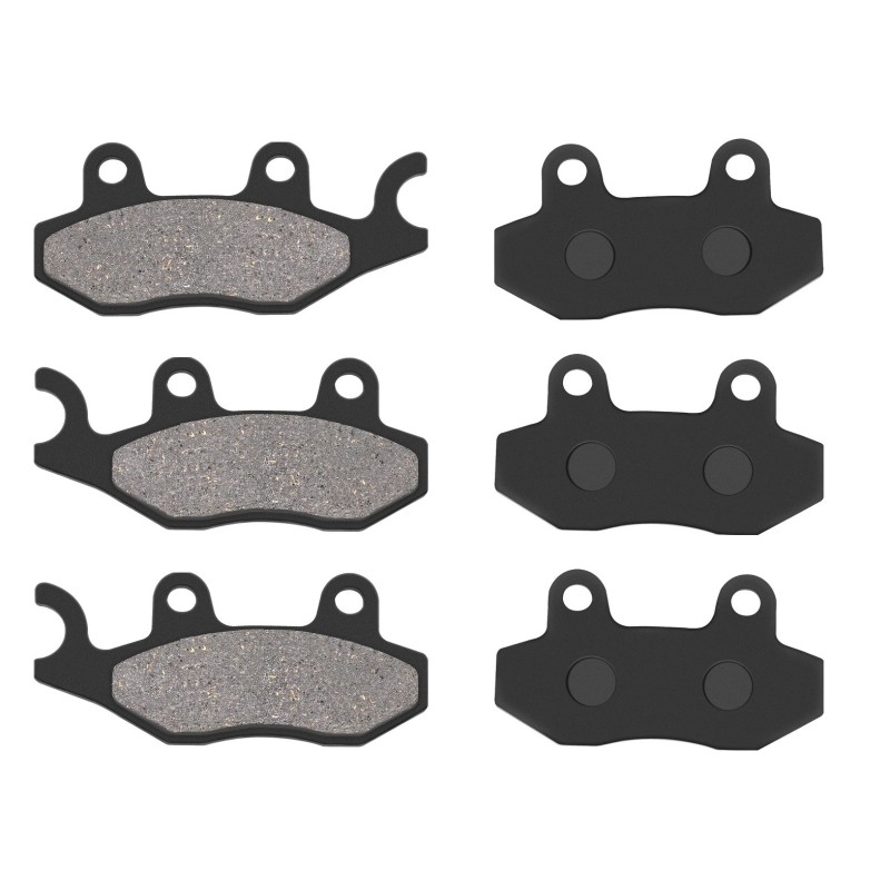 3 Kit plaquettes frein Can-am Commander 800 XT DPS R STD EFI XT Av G, Av D et Ar 009-002-002 - EBC FA165 et FA135 - Raven 104-12