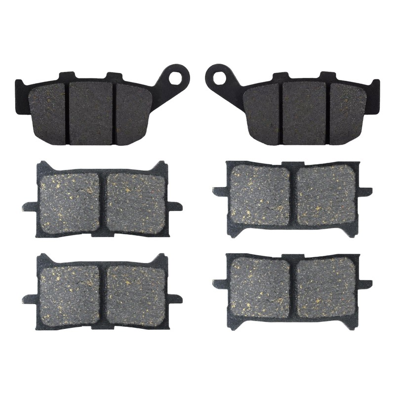 3 Kit plaquettes frein Honda Forza 750  Av G, Av D et Ar 020-379X2 - EBC FA140 et FA679HH - Raven 104-154