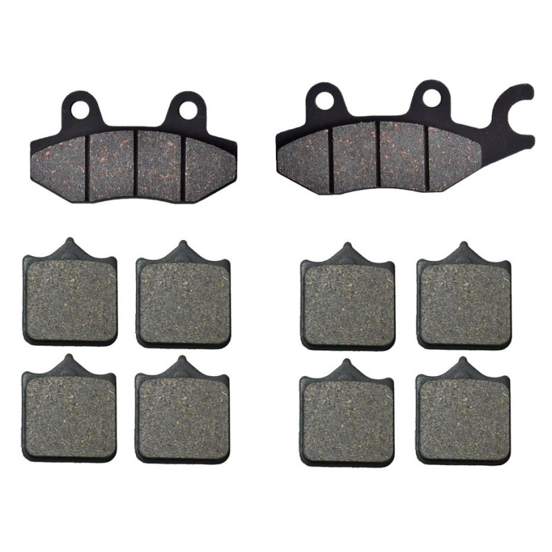 3 Kit plaquettes frein Triumph Bonneville 1200 Speed Twin Av G, Av D et Ar 088-304X2 - EBC FA215/2 et FA604/4HH - Raven 104-189
