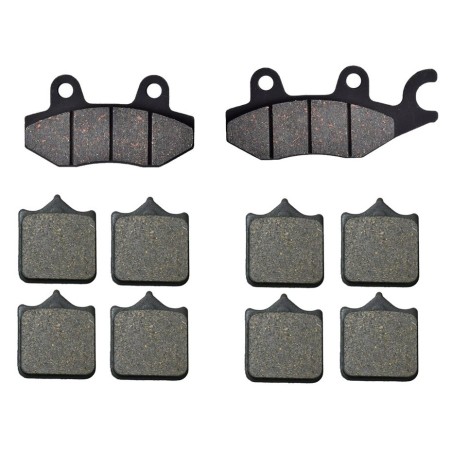 3 Kit plaquettes frein Triumph Bonneville 1200 Speed Twin Av Ga, Dr et Ar 088-304X2 - EBC FA215/2 et FA604/4HH - Raven 104-189