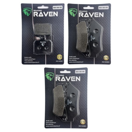 3 Kit plaquettes frein Aprilia Caponord 1000 ETV Av Ga, Dr et Ar 152-106X2 - EBC FA266 et FA209 - Raven 104-193