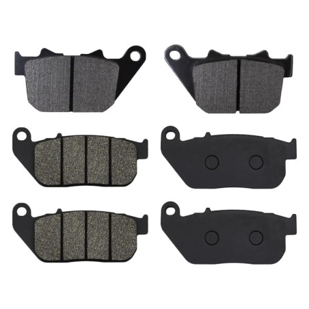 3 Kit plaquettes frein Harley-davidson Sportster 883 Roadster XL883R Av Ga, Dr et Ar 274-272X2 - EBC FA387 et FA381 - Raven 104-