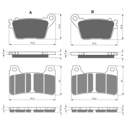 3 Kit plaquettes frein Honda CBR 1000 RR  Av Ga, Dr ou Ar 242-214X2 -  - Raven 104-268