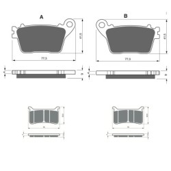 3 Kit plaquettes frein Honda CBR 1000 RR  Av Ga, Dr et Ar 242-386X2 -  - Raven 104-269