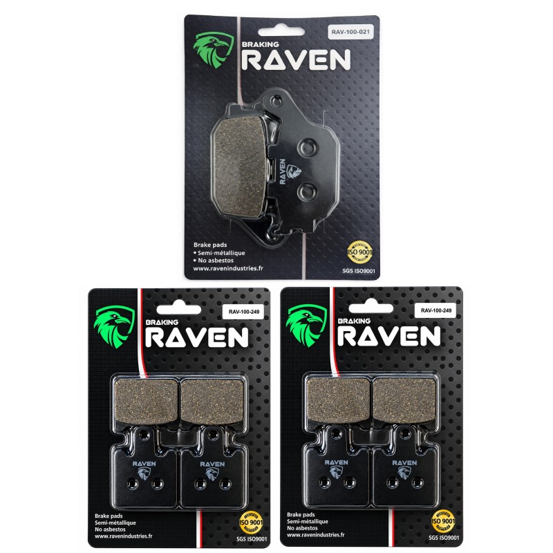 3 Kit plaquettes frein Kawasaki Z750R  Av Ga, Dr et Ar 021-249X2 - EBC FA174 et FA417/4HH - Raven 104-071