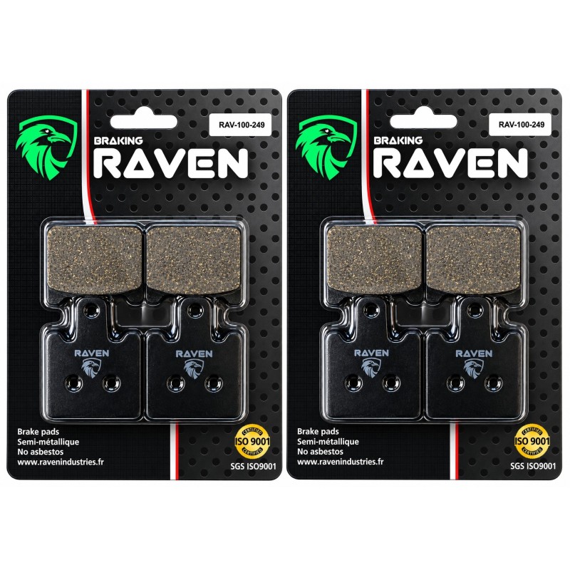 2 Kit plaquettes frein Kawasaki Z750R  Av Ga et Dr 249X2 - EBC FA417/4HH - Raven 101-249