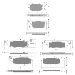 3 Kit plaquettes frein Suzuki SFV 650 Gladius  Av Ga, Dr et Ar 306-104-124 -  - Raven 104-271