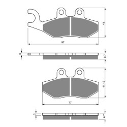 2 Kit plaquettes frein Keeway K2 125  Av et Ar 293X2 -  - Raven 101-293