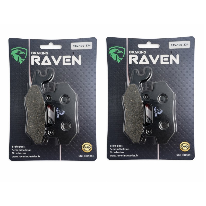 2 Kit plaquettes frein Keeway Outlook 125  Av et Ar 334X2 -  - Raven 101-334