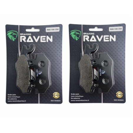 2 Kit plaquettes frein Keeway Outlook 150  Av et Ar 334X2 -  - Raven 101-334
