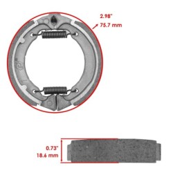Machoire de frein Suzuki LT-Z 50 QuadSport  Av Ga et Av Dr 64410-24501 -  - Raven 110-124