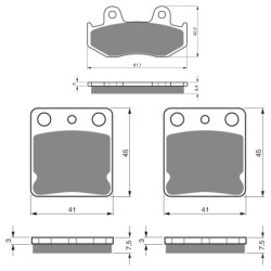 3 Kit plaquettes frein Yamaha YFZ 450  Av Ga, Dr et Ar 188-144X2 -  - Raven 104-272