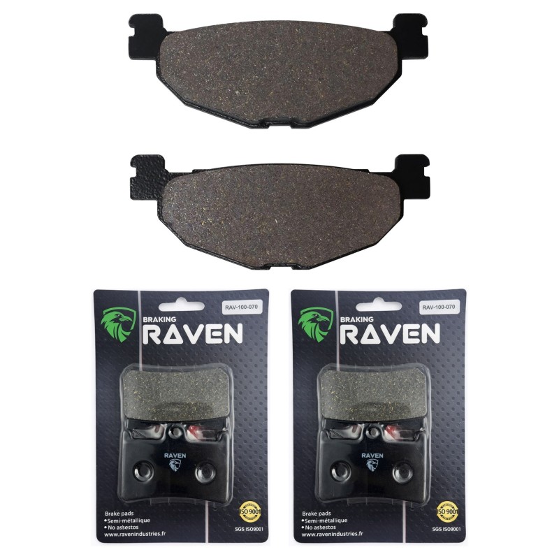 3 Kit plaquettes frein Yamaha T-Max 500  Av Ga, Dr et Ar 268-070X2 -  - Raven 104-275
