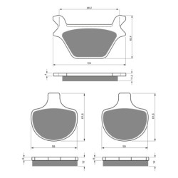 3 Kit plaquettes frein Harley-davidson Fxr Low Rider Convertible FXRS CONV Av Ga, Dr et Ar 056-057X2 - EBC FA200 et FA94 - Raven