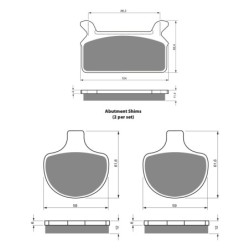 3 Kit plaquettes frein Harley-davidson Touring Electra Glide Sport FLHS Av G D et A 063-057X2 - EBC FA201 et FA94 - Raven 104-18