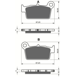 Plaquettes de frein arrière Pour Beta Alp 125 (4T) de 2005 à 2015